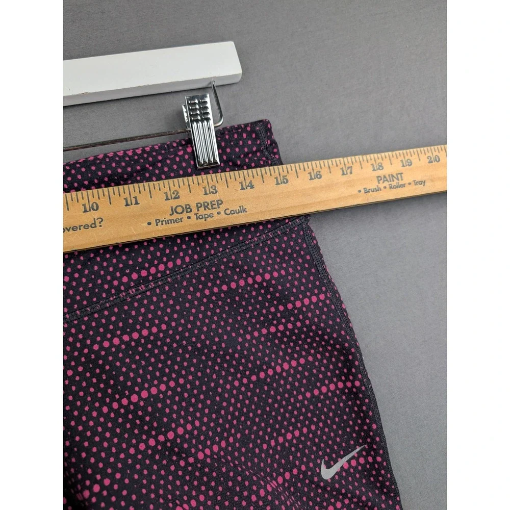 Nike Womens Dri-FIT‎ Epic Run Crop Leggings Black Pink Polka Dot Size  Large